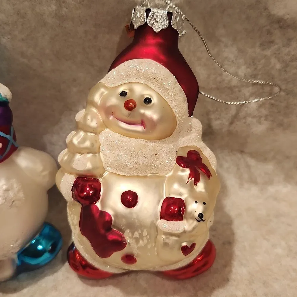 Snowman Christmas Ornaments Set of 2